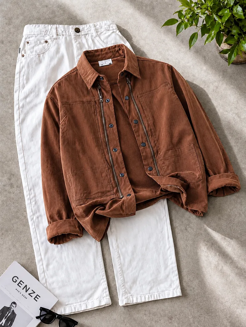 Brown Corduroy Work Shirt